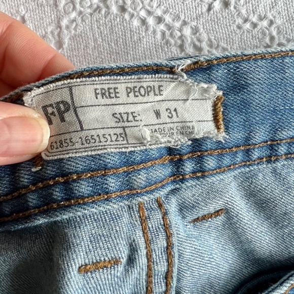 Free People Crop Jean, ragged hem and holes in knees, 31” waist - Picture 9 of 11